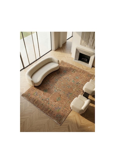 Dekoratif Halı Kaymaz Taban Leke Tutmaz Yıkanabilir Kilim Özel Ölçü Salon Halısı 3051 Çok Renkli