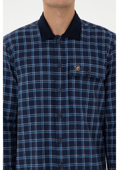 U.s. Polo Assn. Erkek İndigo Gömlek Desenli 50316574-vr028 Indigo