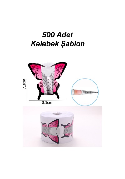 Kelebek Şablon Protez Tırnak Uzatma Şablon Jel Alt Form Şablonu 500adetkelebek