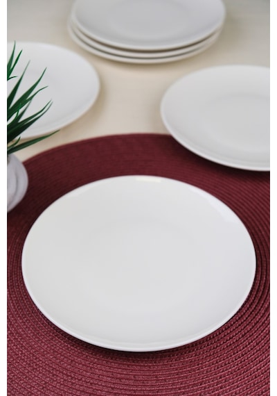 Tabak Evi Porselen Chic Servis Tabağı 24,50cm 6 Lı Krom