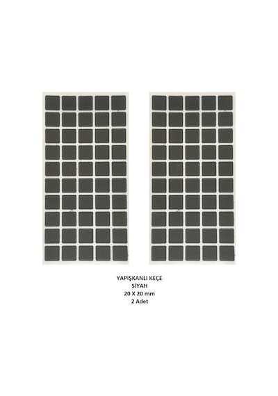 Zemin Koruyucu, 20x20 mm Keçe, Siyah (2 Adet)
