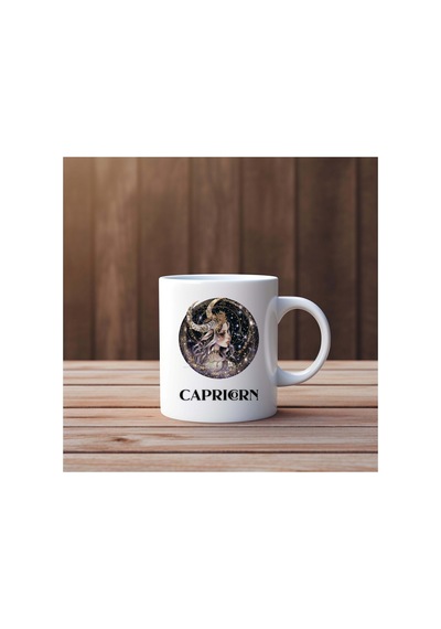 Oğlak Capricorn Tasarım Seramik Kupa Beyaz - 823133862 Beyaz