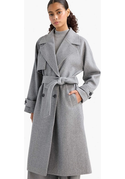 Defacto Regular Fit Düğmeli Kaşe Uzun Kaban F1213ax25wngr476 Gri-gr476