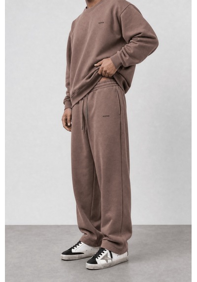 Erkek Respire Basic Baggy Eşofman Altı Kakao Kahverengi