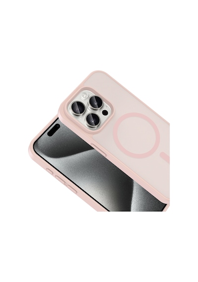 Apple Uyumlu iPhone 15 Pro Kılıf M-safe Şarj Özellikli Mkst Babet Kapak - Siyah