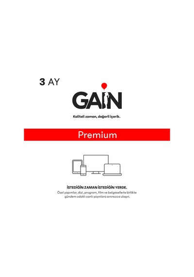 Gain Premium 3 Aylık Üyelik (528970009)