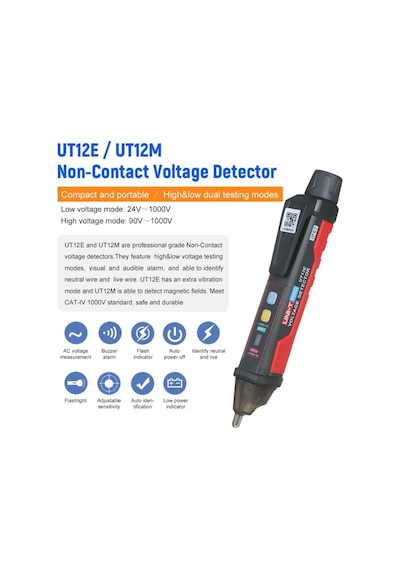 Unit Ut12E Temassız Ac VoLTaj Dedektörü Ip67 90-1000V Faturalı