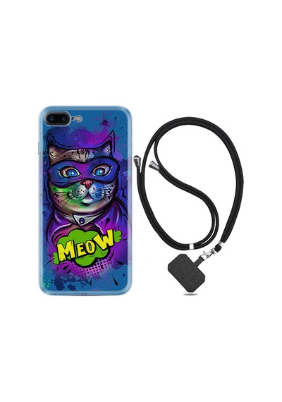 Apple Uyumlu iPhone 6 6S Plus Kılıf Boyun Askılı Super Meow 1715
