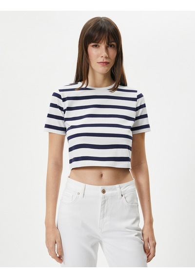Koton Crop Tişört Bisiklet Yaka Kısa Kollu Pamuklu Lacivert Çizgili 4sak50013ek 4SAK50013EK7S1 Lacivert Koton Crop Tişört Bisiklet Yaka Kısa Kollu Pamuklu Lacivert Çizgili 4sak50013ek 4SAK50013EK7S1 Lacivert