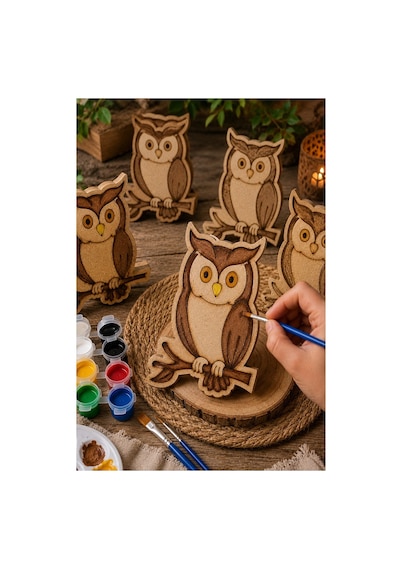 Ahşap Boyama Hayvanlar 10 Lu 1 Paket 10x15cm Set1 Ahşap Boyama 6 Renk Boya Resim Fırçası Etkinlik Çocuk Gelişim Motor