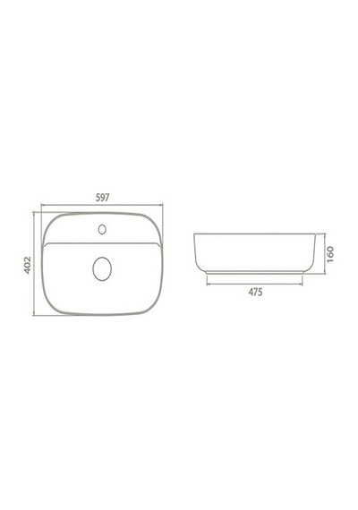 60 Cm Beyaz Tezgah Üstü Lavabo, Seramik Modern Tasarım 508 Yeşil
