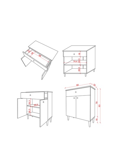 Modern Çekmeceli Çok Amaçlı Mutfak Banyo Dolabı %100 Mdf Erzak Kiler Dolabı Fd01 Karına