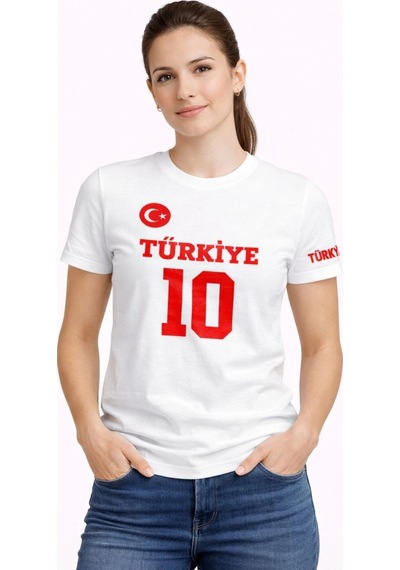 Wear Vexel Kadın Türkiye Ay Yıldız Baskılı 10 Numara Forma Tişört Taraftar T-shirt - Beyaz Beyaz Wear Vexel Kadın Türkiye Ay Yıldız Baskılı 10 Numara Forma Tişört Taraftar T-shirt - Beyaz Beyaz