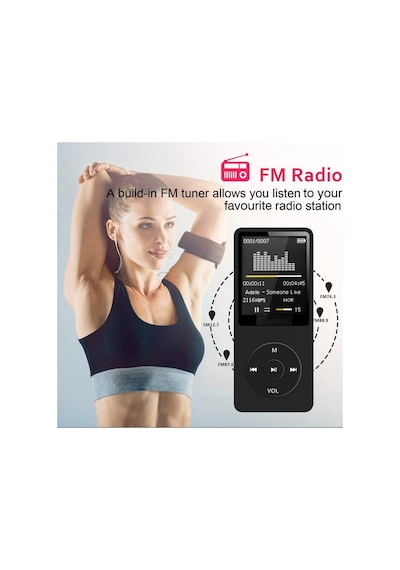 1049mp 8gb Hafıza Kartı  Ekranlı Mp3 Çalar Dahili Hoparlör Fm Radyo Bluetooth Müzik Çalar