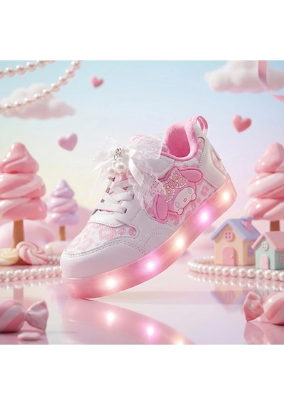 Tuğba Ortopedi 300 Kız Çocuk Işıklı Sneaker Beyaz/pembe