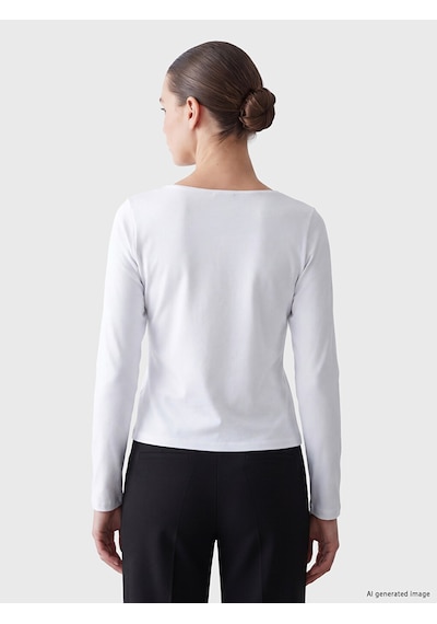 Lc Waikiki Lc Waıkıkı Beyaz Kayık Yaka Kadın Body
