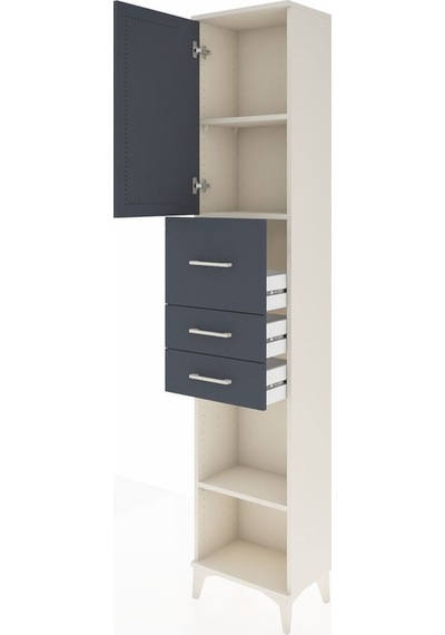 Arges Dolap 3 Raflı 3 Çekmeceli Tek Kapaklı 44x30x221 Aytaşı-... Aytaşı