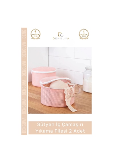 Yıkamatorbası Hassas Çamaşır Koruyucu Fermuarlı Kaliteli Sütyen Yıkama Torbası 2'li Paket 20x15cm Çok Renkli