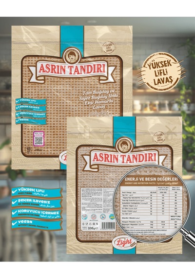 2'li Paket 1 Paket Ekşi Hamurlu Tam Buğday Lavaş Ekmeği - 1 Paket Ekşi Hamurlu Arpa Lavaş Ekmeği