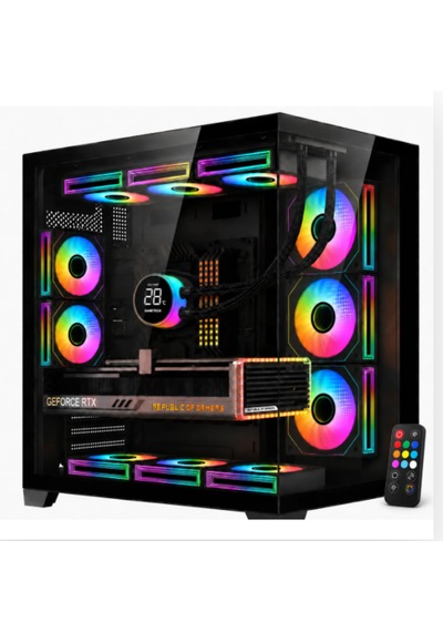 Gametech Prıme Pro 8x120mm Argb Aynalı Fanlı Kumandalı Siyah Bilgisayar Kasas