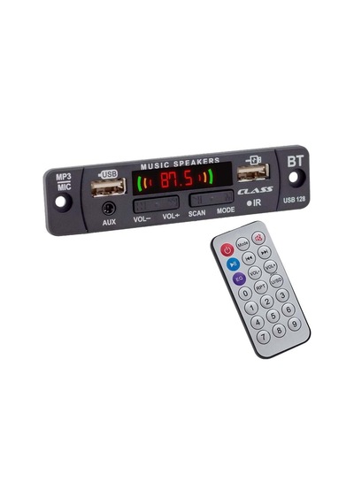 Usb-128 Usb-mıc-aux-bluetooth Kumandalı Çevirici Dijital Player Board
