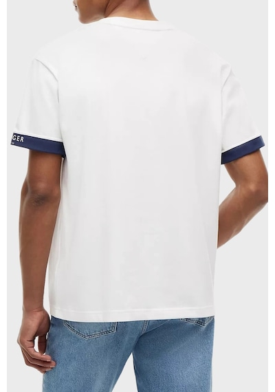 Tommy Hilfiger Pamuklu Regular Fit Bisiklet Yaka T Shirt Erkek T Shirt Mw0mw43203 Ybr Beyaz