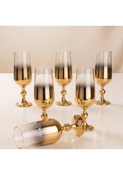Titanyum Gold Kahve Yanı Su Bardak 180 Cc Altın