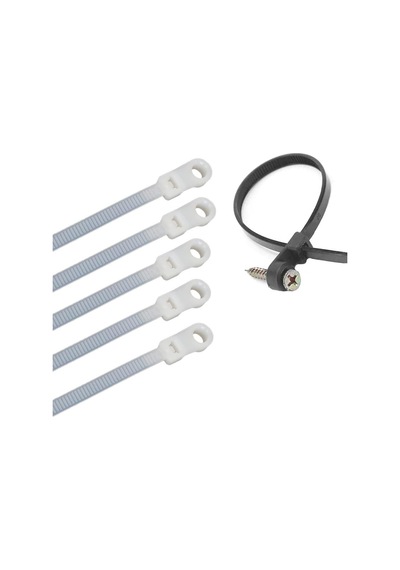 Powermaster Pm-26330 Vida Delikli Kablo Bağı Plastik Kelepçe 100lü Paket Beyaz 3.6x150mm Klemens Klips Cırt Cırt