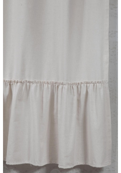 Naturel Bohem French Stil Fırfırlı Perde Krem