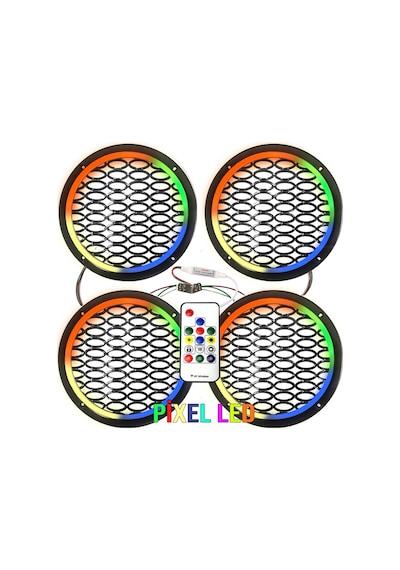 Pixel Ledli 20cm Hoparlör Kapak 4adet Poke Pk-5651