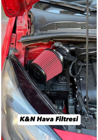 Opel Corsa D 1.4 Benzinli Motor-yüksek Performans Açık Hava Filtresi 7.6cm Kırmızı