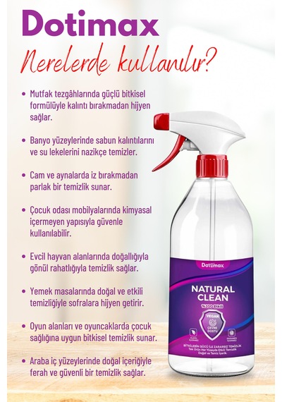 Çok Amaçlı %100 Bitkisel Ve Vegan Genel Temizlik Spreyi. Tüm Yüze