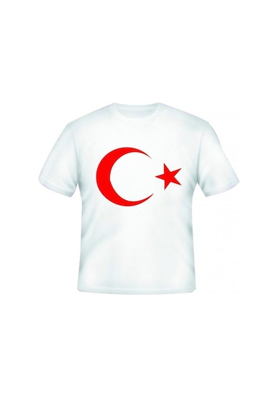 Dode Flora Çocuk Ay Yıldız Hilal Baskılı Tişört Beyaz