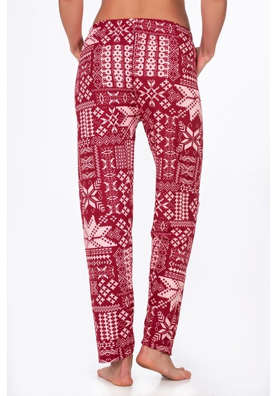 Kompedan Kadın Süet Kış Desenli Pijama Tek Alt Desen 4