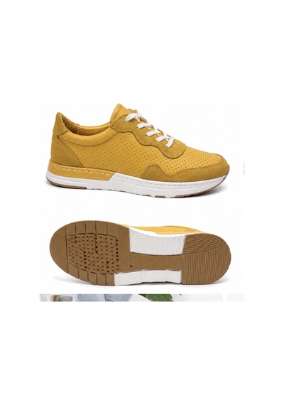 N Napa Shoe Np.7303.sarı Deri Napa Shoe Hakiki Deri Kadın Comfort Sneaker Hardal Sarısı