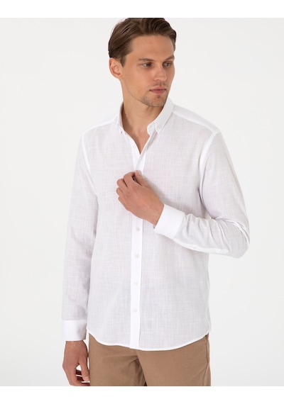 Pierre Cardin Erkek Beyaz Gömlek Desenli 50307025-vr013 Beyaz