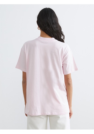 Lcw Modest Pembe Bisiklet Yaka Kadın Tişört
