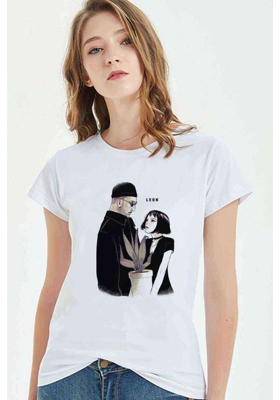 Leon & Mathilda Sevginin Gücü The Baskılı Beyaz Kadın Tshirt (534816884)