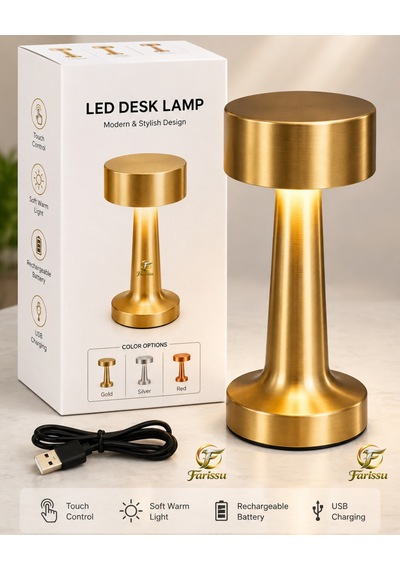 Or511 Dokunmatik Şarjlı Masa Lambası 3 Işık Modlu, Dimmerli, Usb Şarjlı Led Masa Ve Gece Lambası Çok Renkli