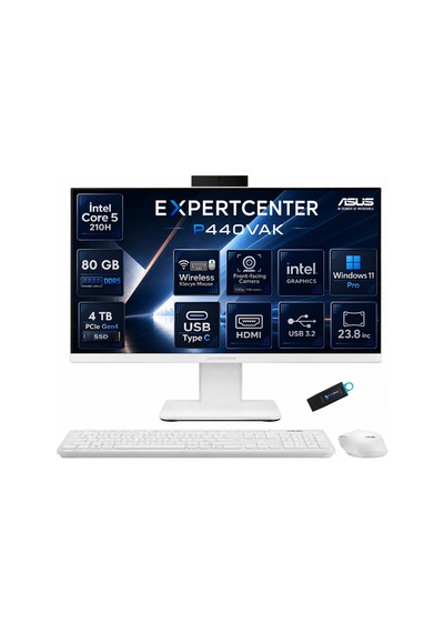 Asus Expertcenter P440 P440VAK-C516512W0DRNP28 Core 5 210H 80 GB 4 TB SSD 23.8'' FHD W11P AIO Masaüstü Bilgisayar Asus Expertcenter P440 P440VAK-C516512W0DRNP28 Core 5 210H 80 GB 4 TB SSD 23.8'' FHD W11P AIO Masaüstü Bilgisayar