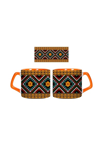 Otantik Desenli Kupa Bardak Tek Adet 0345 Çok Renkli