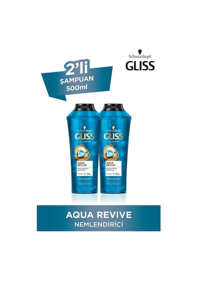 Aqua Revive Hyaluron Ve Deniz Yosunu Içeren Nemlendirici Şampuan 500 Ml X 2 Adet