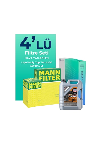 Mann Bmw 3.20 Benzinli Filtre Bakım Seti Liqui Moly Motor Yağlı (2019-2023) 4 Lü -