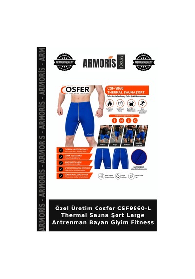 Özel Üretim Cosfer Csf9860-l Thermal Sauna Şort Large Antrenman Bayan Giyim Fitness Çok Renkli