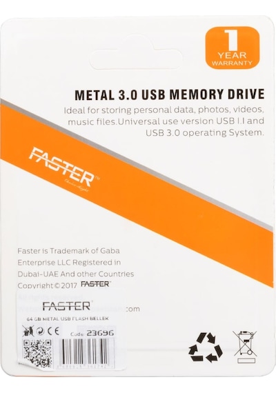 Faster Flash Bellek 64 Gb Anahtarlık Tipi Usb Flash Bellek Metal