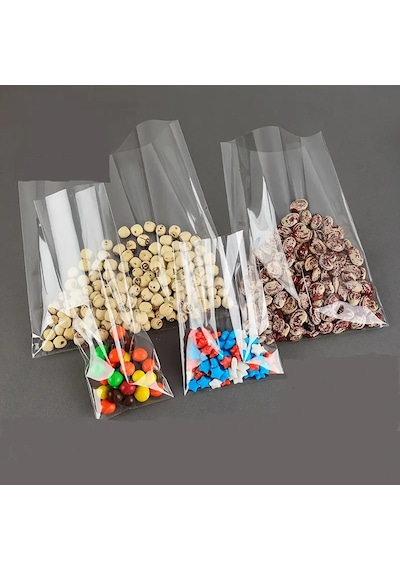 Hg Ambalaj 100 Adet 13x20 Cm Bantsız Şeffaf Opp Jelatin Poşet, Kurabiye Ve Şekerleme Poşeti