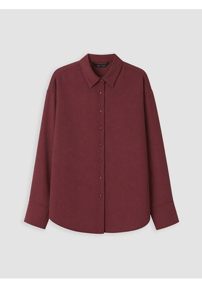 Lcw Vision Bordo Oversize Poplin Kadın Gömlek