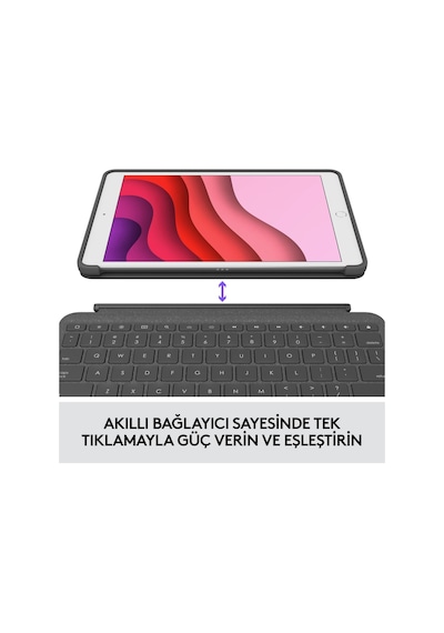 Logitech Combo Touch Apple Uyumlu iPad  7,8,9. Nesil Için Türkçe Klavyeli Kılıf