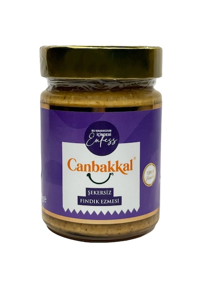 Canbakkal %99,9 Şekersiz Fındık Ezmesi 300 G İlave Şekersiz ve Katkısız Saf Fındık Kreması