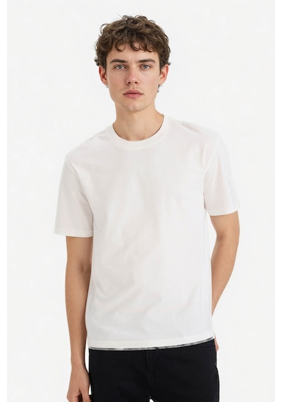Defacto Basic Kırık Beyaz Erkek T-shirt V7699az/wt32 Kırık Beyaz